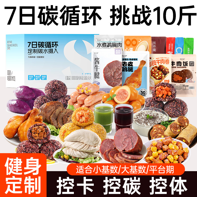 7日間のカーボンサイクルの軽い液体断食の食事パッケージ、調理不要、週21日、フィットネス食事代替品、脂肪燃焼食事、推奨されるメインスナック食品