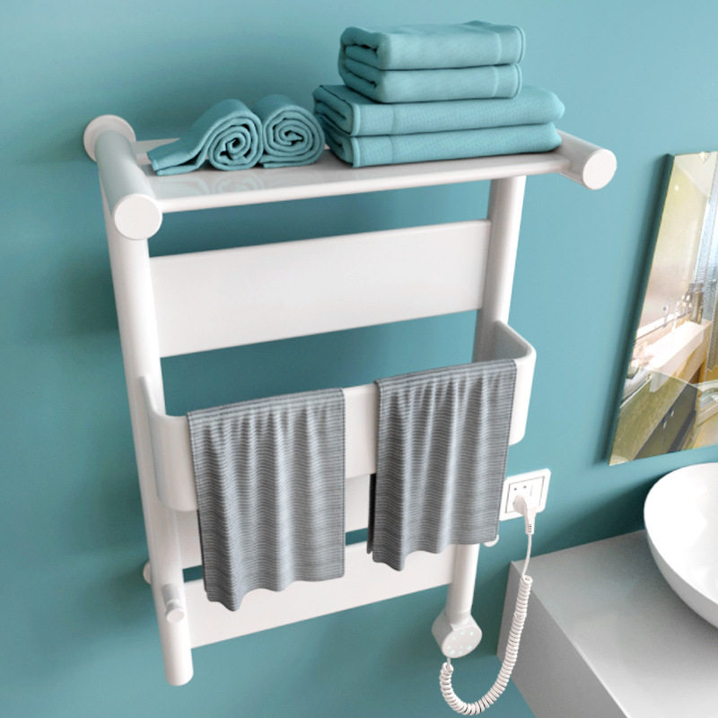100 million Wins Smart Space Aluminum Electric Hot Towel Rack Carbon Fiber Heating Bathroom Rack Shelving Rack Drying Rack Free