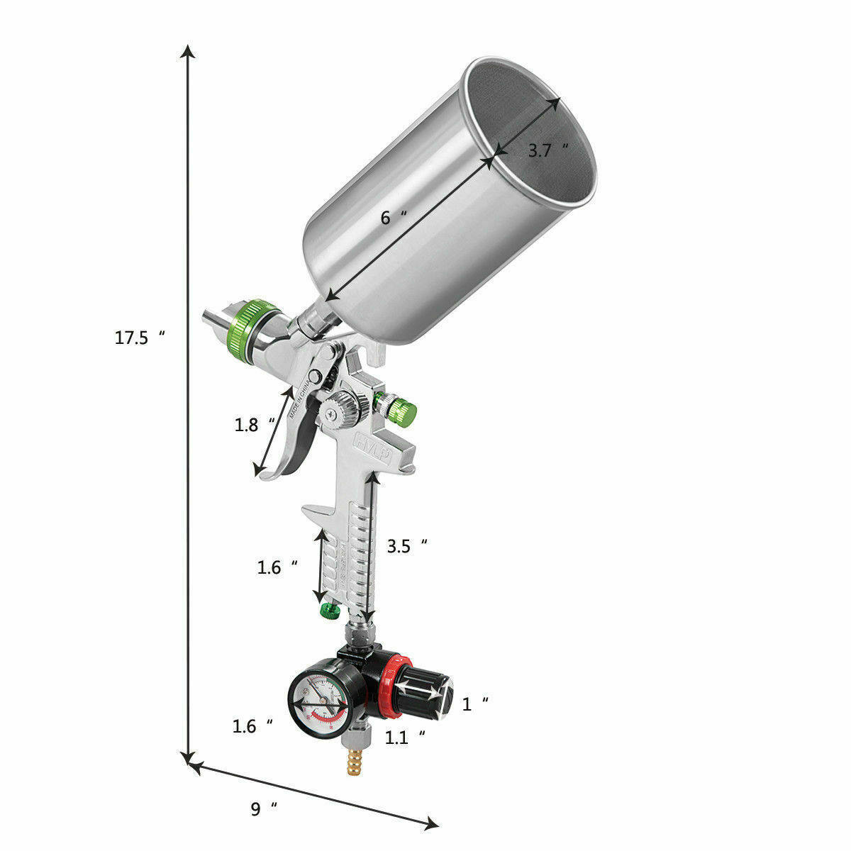 Cross border straight for wholesale high atomization 827 spray spray gun spray gun HVLP car repair with pressure relief valve paint spray gun