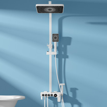 Led white thermostatic shower shower head complete with full copper bathroom bath shower head suit Home gonorrhea bathroom tap