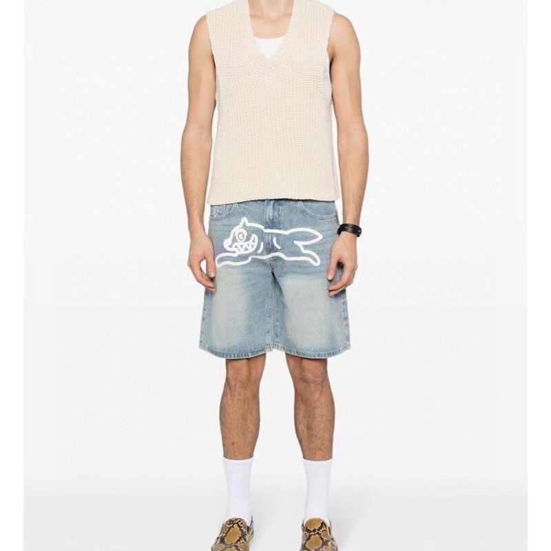 2026 Summer New Bbc Flying Dog Shorts Denim Vibe Hip-Hop American Sports Skateboard Five-Point Shorts Street Dance