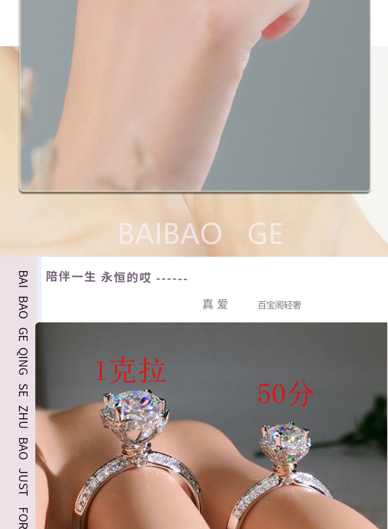 18k Gold D Color Mosan Diamond Ring Platinum 1 karat Hand Flower Four ...
