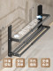 Bathroom Slipper Rack, No-Drill Wall-Mounted, for Bathroom, Toilet, Behind the Door, Draining Shoe Rack, Storage Shelf