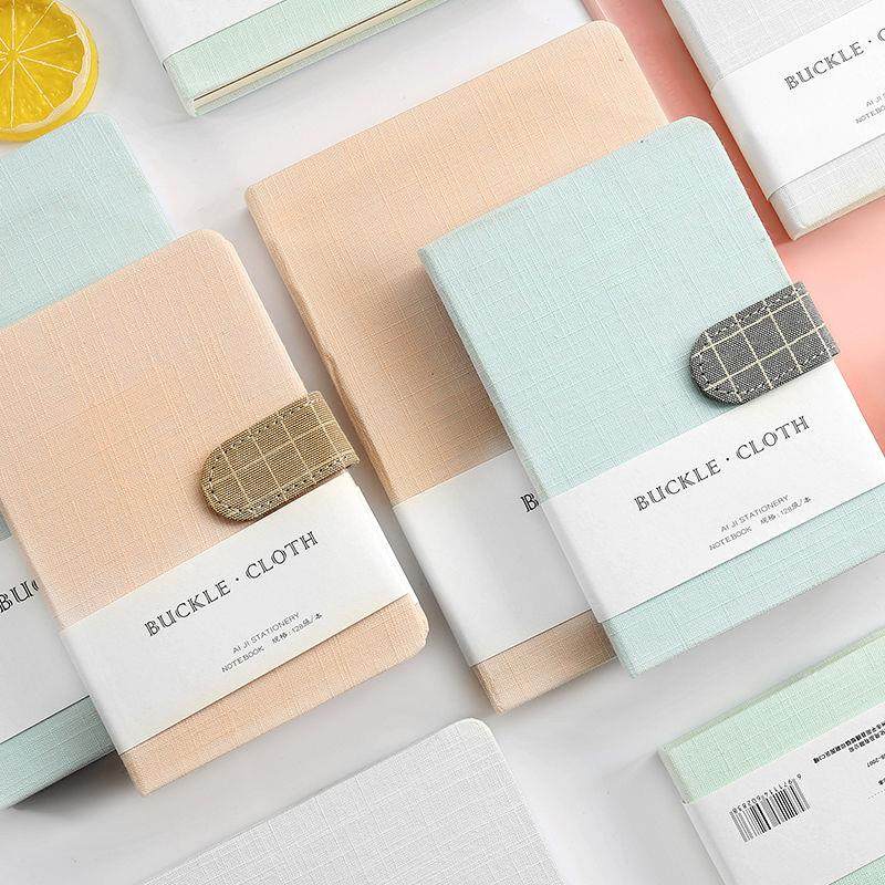 Minimalist pure color cloth face hand ledger Korean blank mesh crossline notebook student A6 stationery Benko notepad