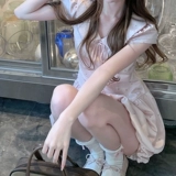 Милая розовая кукла, летний приталенный корсет, мини-юбка, новая коллекция, кукольный воротник, подходит для подростков