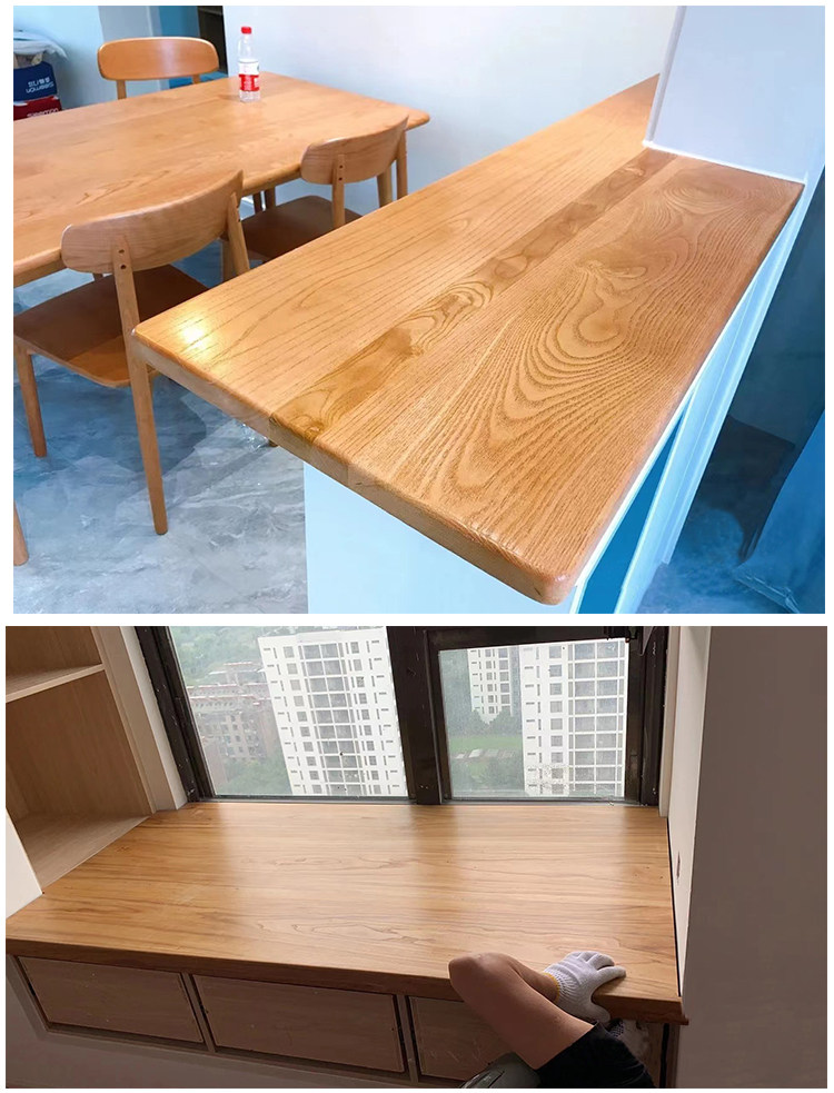 Барная стойка 实木板定制榆木板飘窗板茶餐桌工作台面板窗台板挂墙一字板踏板