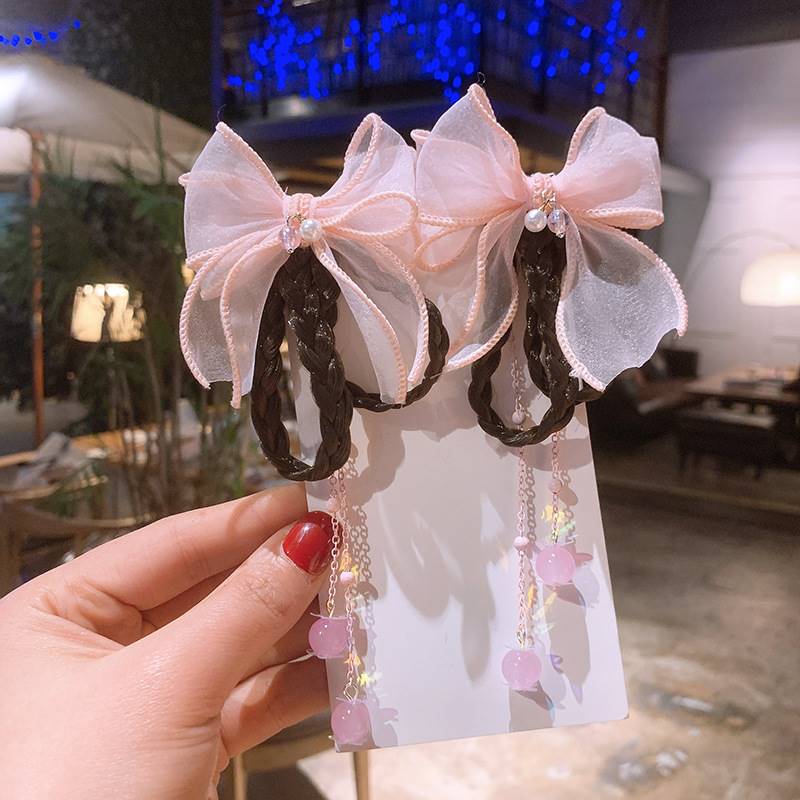 images 0:Little girl on the hair jacket girl Chinese style kahan costume girl wigs braids with braids