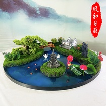 Hotel Roundtable Rotary Disk Simulation Flower table Middle Roundtable Flower Table Decoration Table Core Flower Hotel