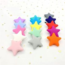 10pcs Silicone Star Beads DIY Baby Teether Pacifier Dummy Mo