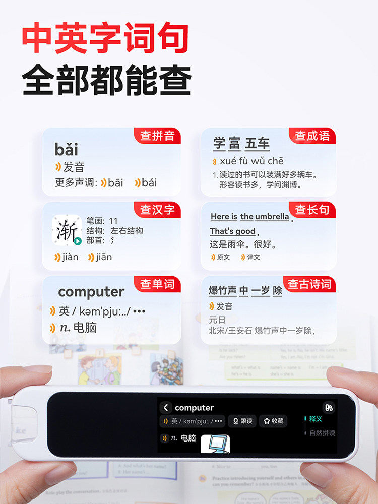 Netease Youdao Dictionary Pen A6Pro Translation Pen English Reading Pen Scanning Pen Electronic Dictionary Universal for Elementary School Students, Middle School Students, High School Students, and College Students