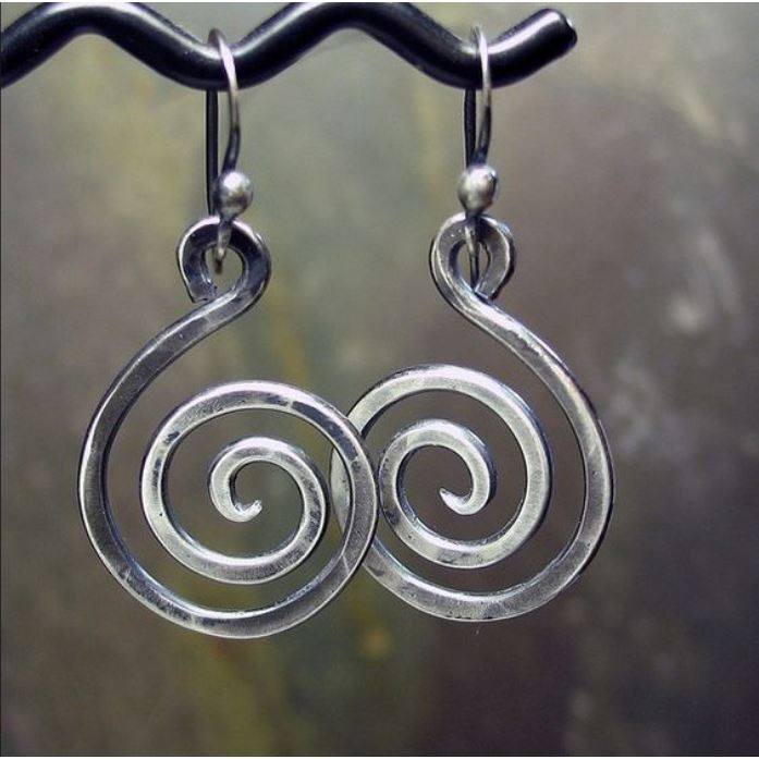 Vintage Alloy Geometric Spiral Surround Ring Earrings | Creative Jewelry