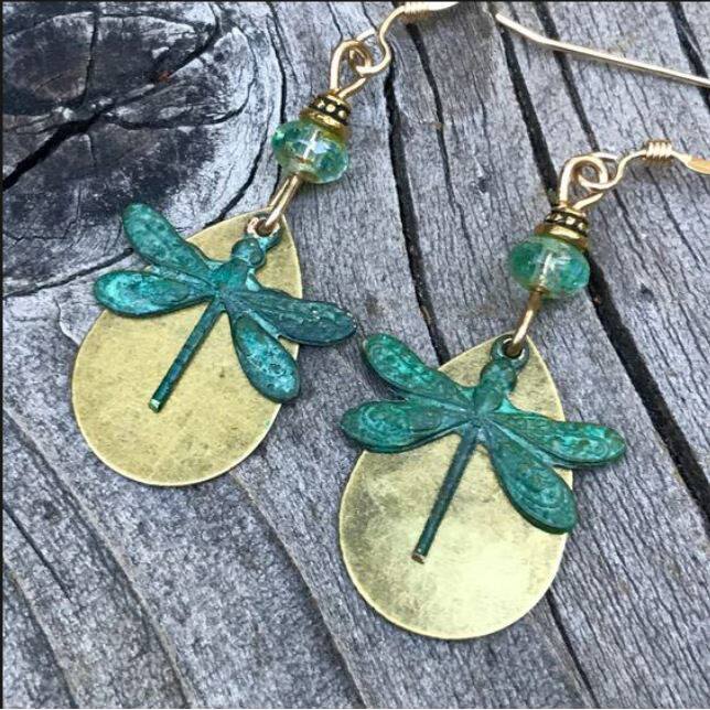 Vintage Distressed Double - Layer Teardrop - Shaped Dragonfly Bohemian Fashion Beaded Alloy Earrings | Unique Jewelry