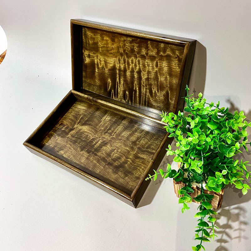 Small Leaf Zhen Nang Tea Tray Nursery Pan Gold Zhangchinese Solid Wood Monolayer Home Minimalist Essay Acceptance Craft Gift Containing Pan