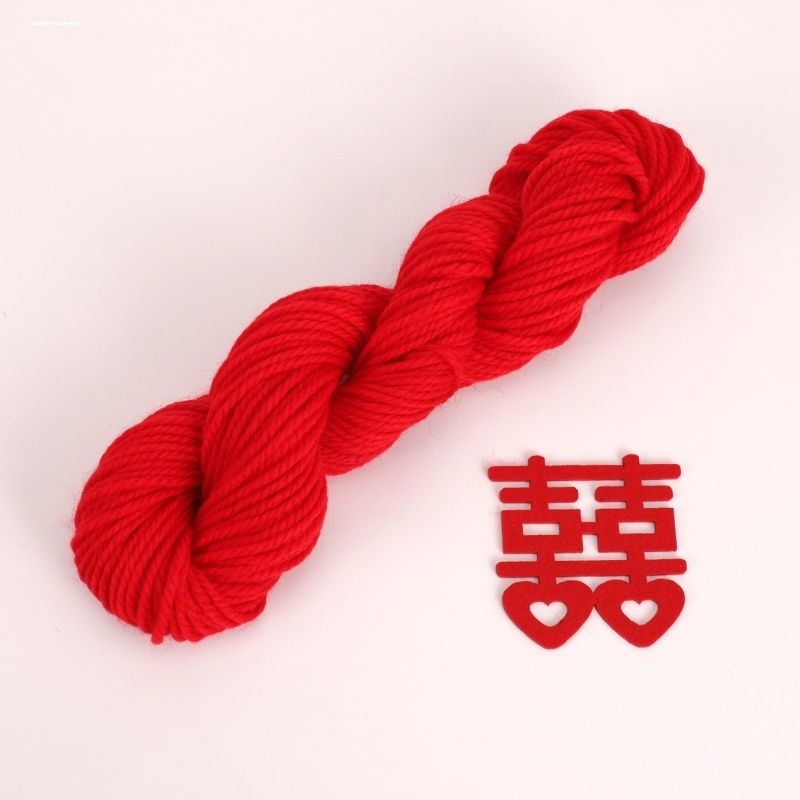 Bright Red Yarn for Weddings, Hanfu Red Thread, Red Safety Thread, Red Hair Tie, Chinese Red Thread, Housewarming French Thread, Crochet Thread