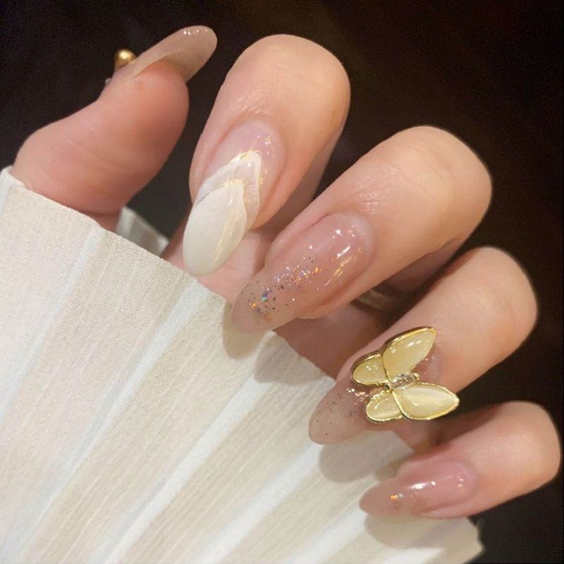Xiaohongshu popular three-dimensional butterfly long manicure wearing nail piece handmade customized finished waterproof durable detachable