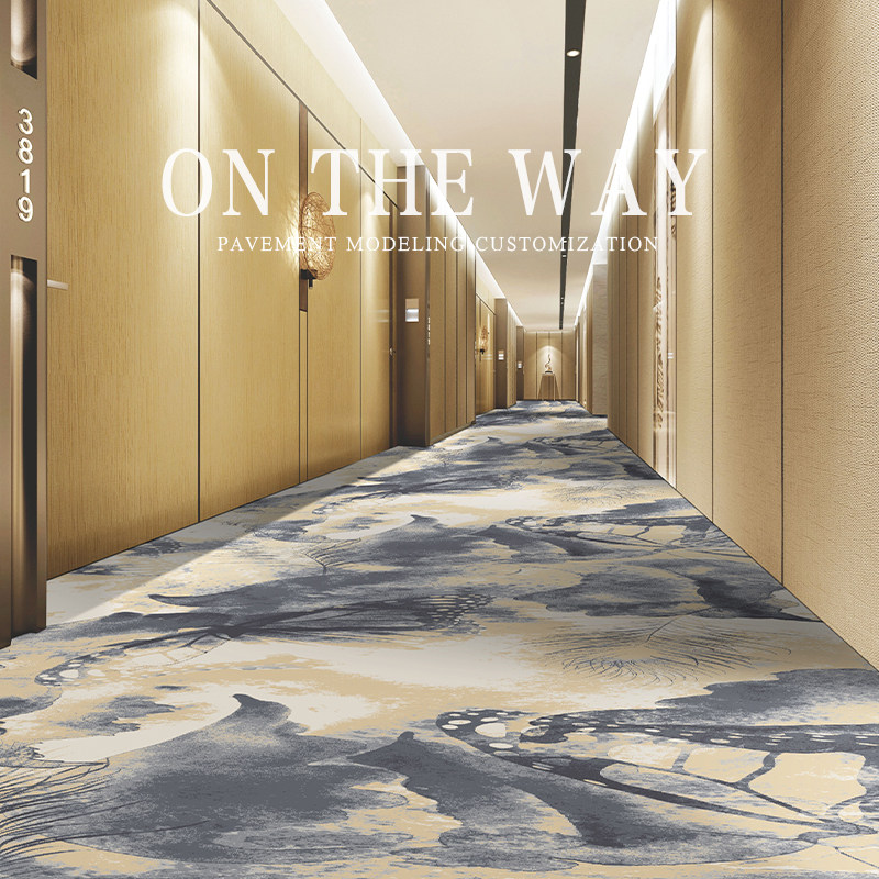 Star Hotel Carpet Customised B1 Flame Retardant Printed Blanket Cinema Banquet Hall Guesthouse Commercial Soundproof Light Extravagant Carpet