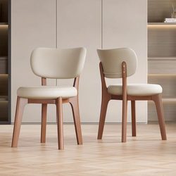 Solid Wood Dining Room Simple Modern Internet-Famous Dining Chair Home Light Luxury Minimalist Chair Cream Style Italian Black and White Dining Table and Chairs