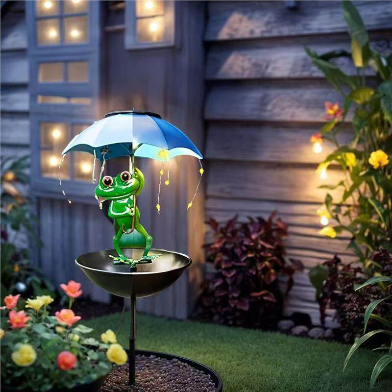 Amazon's New Product: Frog Holding an Umbrella Bird Feeder, Solar Light, Iron Art, Pastoral Scenery, Animal Outdoor Garden Sign Amazon's New Product: Frog Holding an Umbrella Bird Feeder, Solar Light, Iron Art, Pastoral Scenery, Animal Outdoor Garden Sign