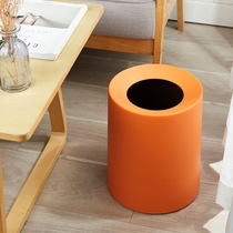 Trash can living room high-end home bedroom light luxury Nordic wind ins creative garbage bucket Net Red simple paper basket Orange