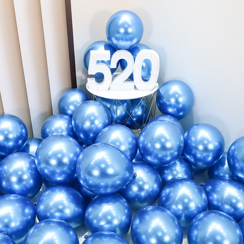 12 Inch Metal Color Balloon Round Birthday Party Meet Scene Arrangement Begging Wedding Latex Decoration 100 Loaded-Taobao
