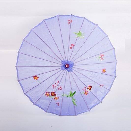 Dai Ethnic Silk Cloth Performance Qipao Walk Show Umbrella Children's Vintage Yunnan South Premiere Less Dance Umbrella Light Props Decoration Send No