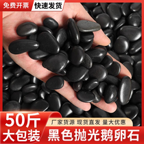 High throw black pebbles small black stone courtyard paving rain flower stone cobblestone gardening balcony decoration polished