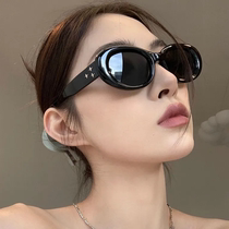 Retro cat-eye sunglasses for women European and American style high-end oval 2023 new hot girl sunglasses UV protection