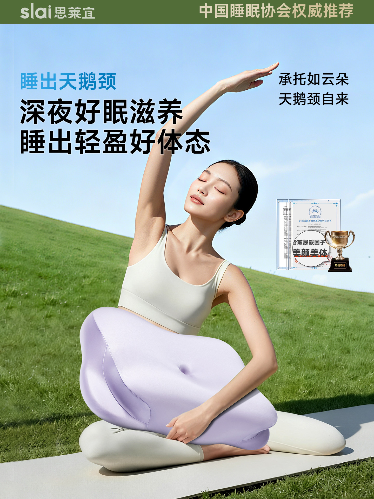 Silaiyi Pillow for Cervical Spine Protection, Sleep Aid, Cervical Spine Special Pillow, Neck Pillow, Single Memory Foam Pillow, Pillow Core for Adults