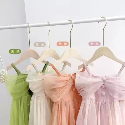 Girls ' dress 2021 summer new female baby princess dress little girl Western style suspender puffy yarn princess dress
