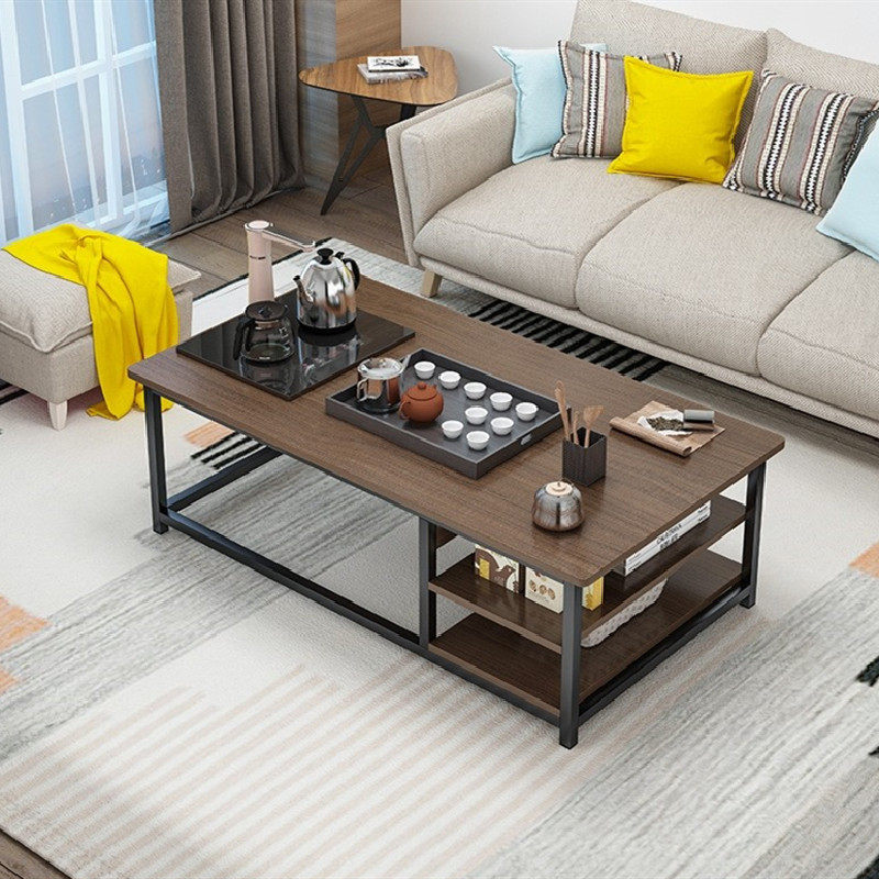 Small family style living room minimalist fashion rental table sofa middle tea table simple iron frame assembly tea table iron art