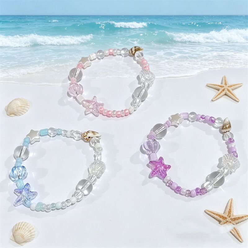 Forest-Style Dreamy Ocean-Themed Aurora Star Shell Bracelet with Unique Design, Simple and Versatile, Suitable for Students and Best Friends Forest-Style Dreamy Ocean-Themed Aurora Star Shell Bracelet with Unique Design, Simple and Versatile, Suitable for Students and Best Friends