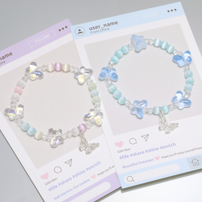 2026 New Model Ultra-Fairy Aurora Butterfly Cat Eye Bracelet for Women, Niche Design, Sweet Student Style, Colorful New Year Bracelet 2026 New Model Ultra-Fairy Aurora Butterfly Cat Eye Bracelet for Women, Niche Design, Sweet Student Style, Colorful New Year Bracelet