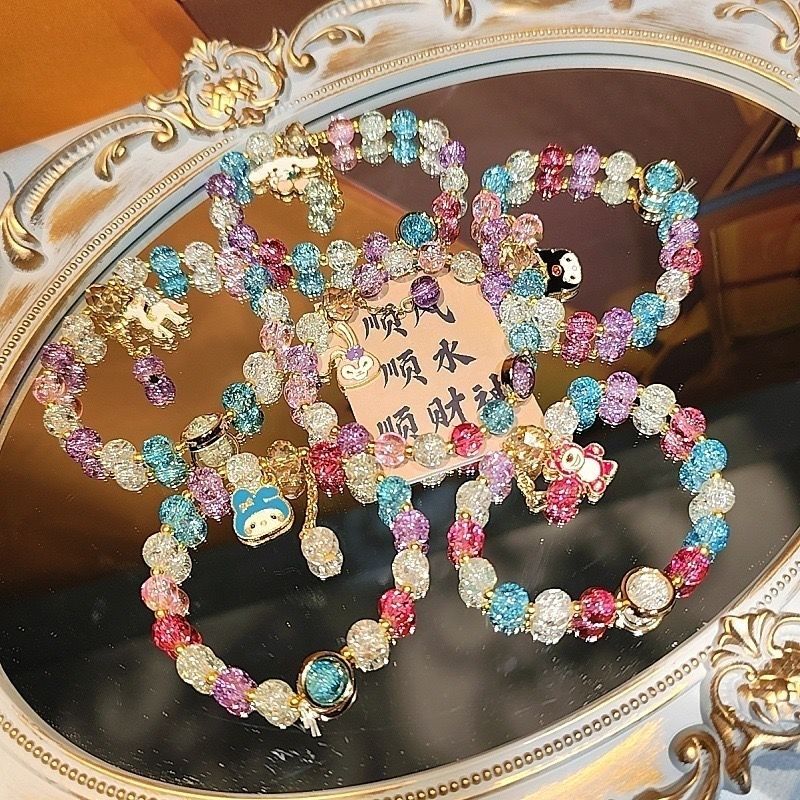 New Children's Sanrio Series DIY Bracelet Unicorn Cute Girl Korean Style Girl Crystal Student Cartoon