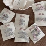 Милая розовая заколка для волос с бантиком, шпильки для волос, челка