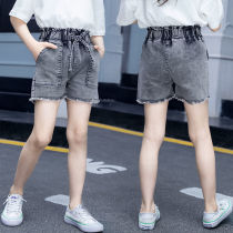 Childrens clothing girls denim shorts children loose 2021 summer new thin baby hot pants medium large virgin girl pants