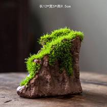 New Zen Suction Rock Fake Mountain Moss Plant Basin Microscape Suction Porcelain House Creative Pendulum