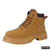 2025 Spring Work Boots Men's Safety Shoes Versatile Martin Boots Leather High-Top Sneakers Casual Shoes Men's Yellow Boots