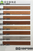 Living room bedroom wood grain brick skirting line 100x800 dining room study floor line all-ceramic grinding double pressure groove