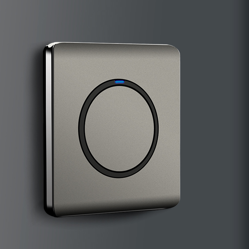 Large board silver-gray frosted light switch socket switch panel with LED indicator light point switch home