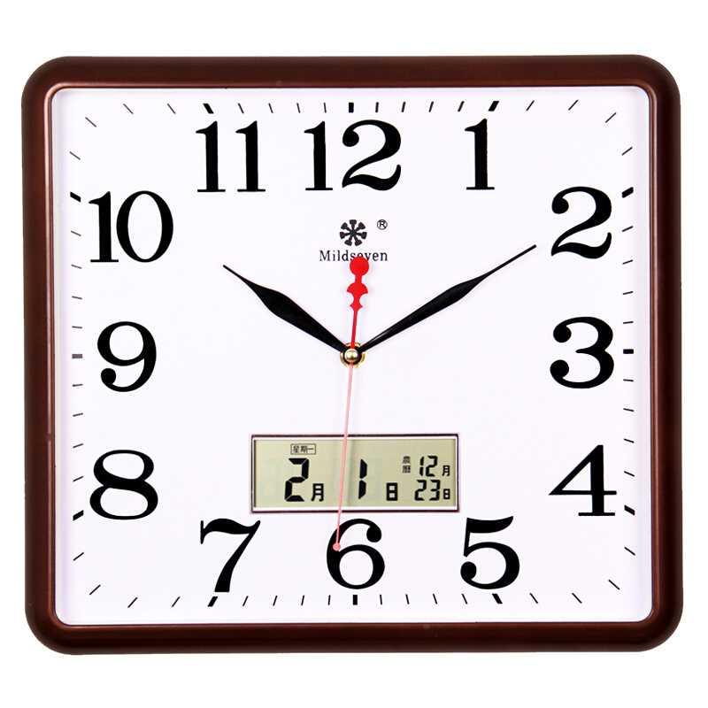 Electronic watch wall-mounted clock table top 5 clock floor alarm clock square electronic wall clock living room mute clock home