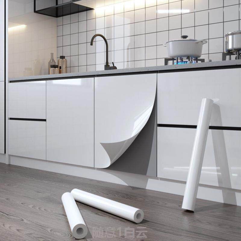 Overall cabinet stickers Home Furniture Renovated Wardrobe Cling Film Tabletop change color cabinet Self-adhesive thickened Baking Varnish Kitchen Anti-Oil Water-proof