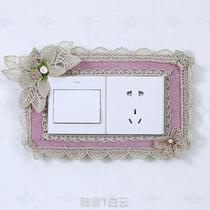Switch sleeve Lace Cloth Art Switch Patch Wall Sticker Protective Sleeve Switch Patch Decorative Socket Cover Protection Trim Patch Approb.