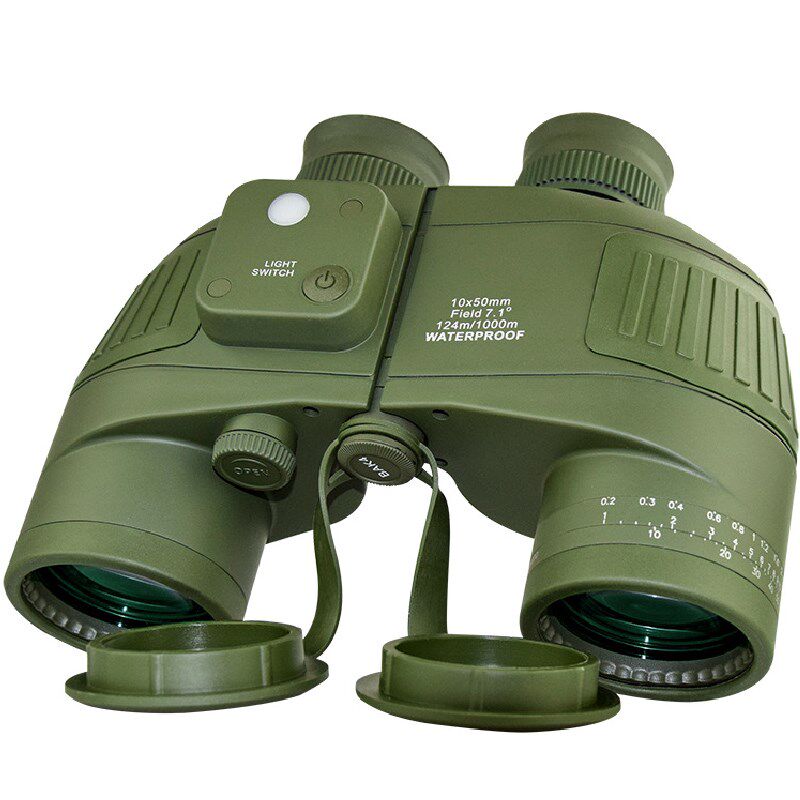 Army green binoculars high-power high-definition telescope with compass infrared ranging nautical nitrogen-filled waterproof outdoor adventure looking for bees
