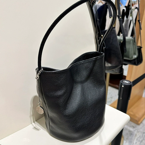 Портативная сумка на одно плечо, черная сумка через плечо, Южная Корея, из натуральной кожи