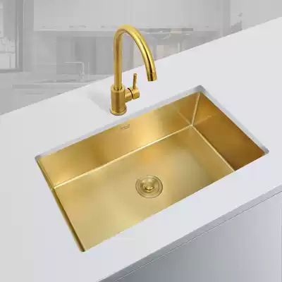 Nano 304 stainless steel sink Golden kitchen wash basin basin large single sink thickened handmade small sink