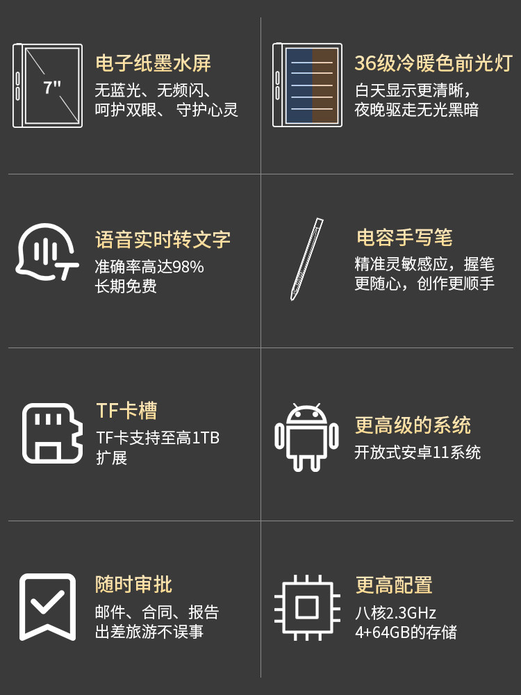 Bigme B751 7-Inch 300Ppi Smart Office Notebook Ink Screen E-Book Reader Handwriting Notebook Digital Paper Book Electronic Notebook Digital Paper Reading Learning Novel Reader