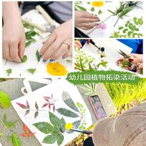 Plant leaves knocking dyeing hammer kindergarten children diy tie-dye square cloth rubbing hammer tool material package