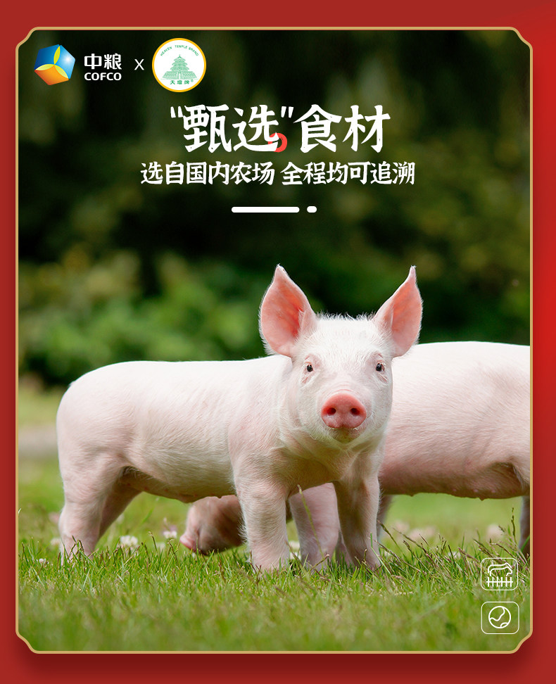中粮天坛 芝士小白猪火腿午餐肉 340g*3罐 图2