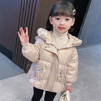 Hong Kong Girl Down Clothing Tide Children Light White Duck Suede Warm Jacket Cute Little Girl Thickened Winter Dress Jacket