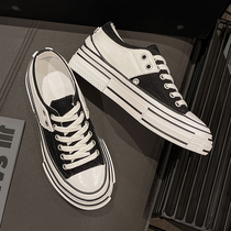 Low bunch of sails shoes 2022 spring new womens shoes 100 hitch casual thick bottom beggars shoes ins street flawless shoes tide